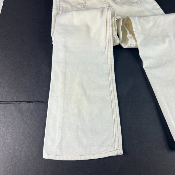 VTG 80s Levi's Girls 12 Reg 31333-3522 Slim Boot Cut Ankle Beige Polyester Pants - Picture 11 of 16